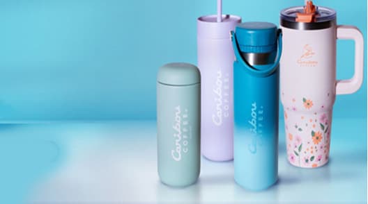 Colourful insulated tumblers and bottles
