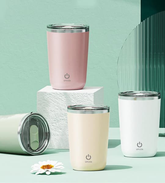 Self-Stirring Insulated Coffee Mug
