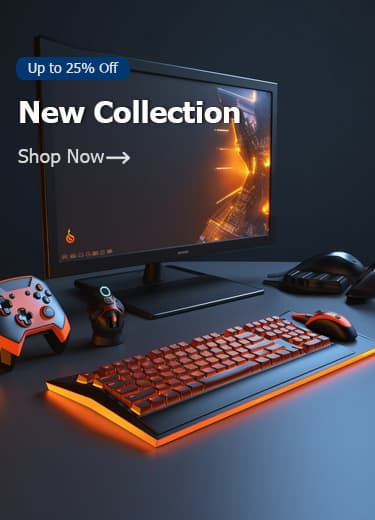 Gaming monitor, controller and backlit keyboard